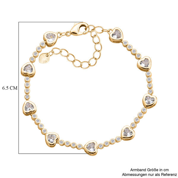 Wei&szlig;er Zirkonia Armband ca. 18.5 cm Nickelfreies Messing Standard image number 5