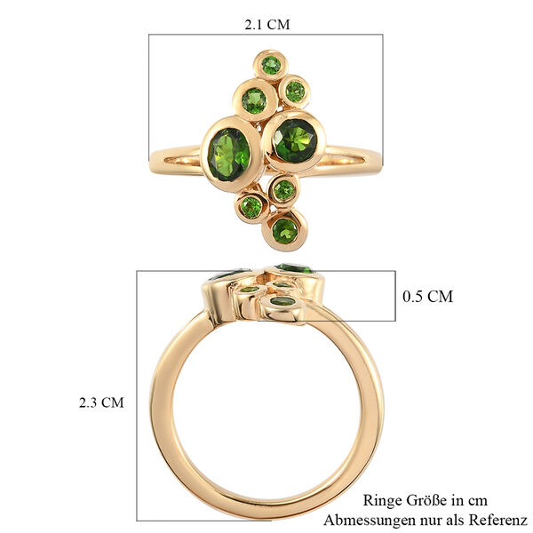 Natürlicher Chromdiopsid-Ring, 925 Silber vergoldet  ca. 0,93 ct image number 7