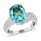 Pfau Triplett Quarz und Zirkon Ring 925 Silber platiniert  ca. 4,22 ct image number 3