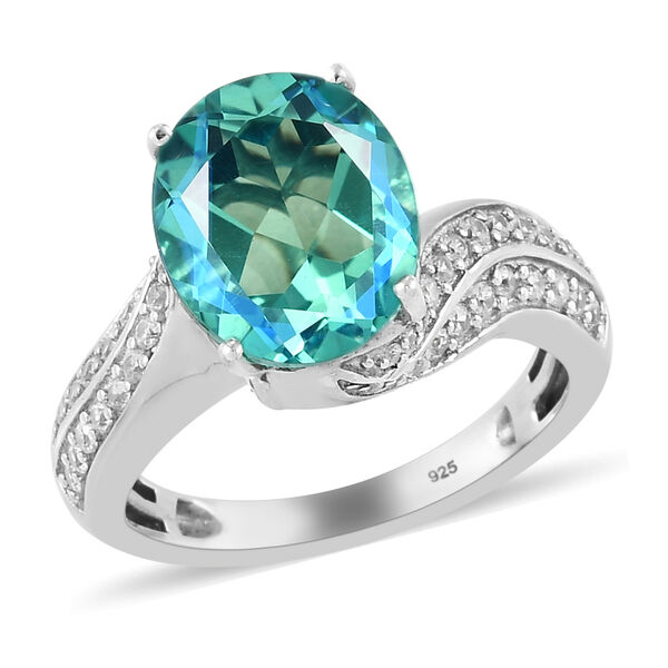 Pfau Triplett Quarz und Zirkon Ring 925 Silber platiniert  ca. 4,22 ct image number 4