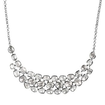 Polki Moissanit Halskette ca. 45 cm 925 Silber rhodiniert ca. 8.00 ct