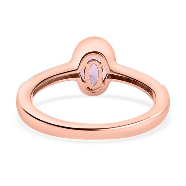 AAA Kunzit und Zirkon-Ring, 925 Silber ros&eacute;vergoldet, 1,39 ct. image number 6