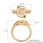 Natürlicher Äthiopischer Opal und Natürlicher Chromdiopsid Ring 925 Silber vergoldet  ca. 1,08 ct image number 6