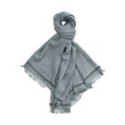 Schal mit Fransen, gewebt, Größe 80x180, Blau