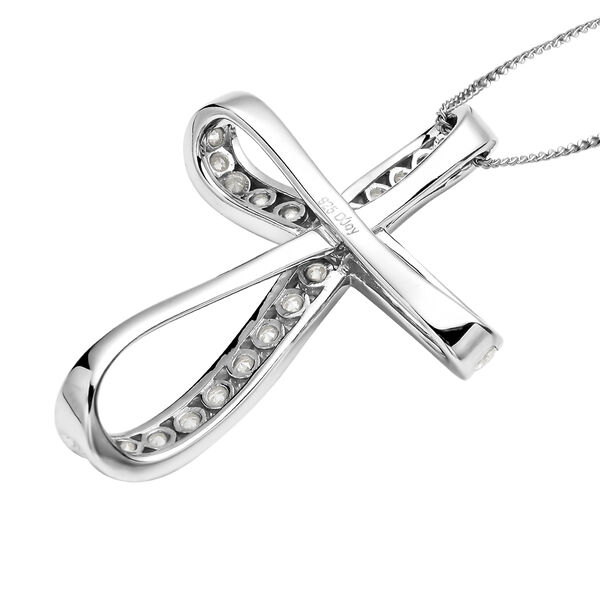 Moissanit Kreuz-Anh&auml;nger mit Kette, ca. 1,90 ct image number 4