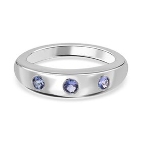 AA Tansanit Ring 925 Silber platiniert  ca. 0,37 ct
