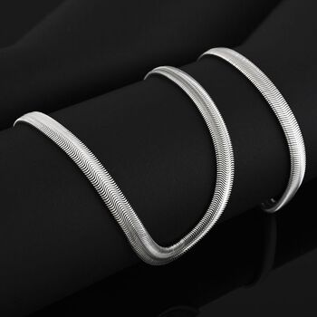 2er Set - Gliederkettendesign Armband und Halskette, Edelstahl, Silberfarben