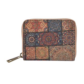 Umweltfreundliche Geldb&ouml;rse aus Naturkork mit RFID Schutz, Mandala