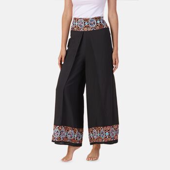 LA MAREY - bedruckte Sommerhose, schwarz, 38-42