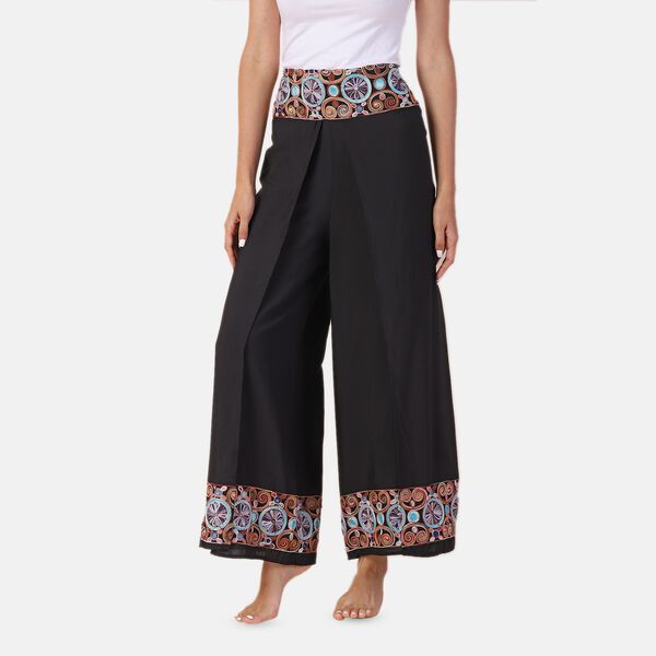 LA MAREY - bedruckte Sommerhose, schwarz, 38-42