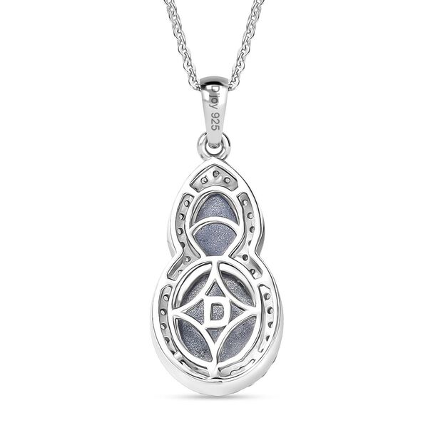 D'Joy Aurora Mondstein Anh&auml;nger mit Kette, ca. 50 cm 925 Silber rhodiniert ca. 4.22 ct image number 4