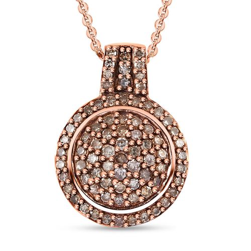 Natürlicher Champagner Diamant-Anhänger mit 50cm Kette - 0,75 ct. image number 0