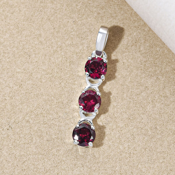 Rhodolith Granat-Anh&auml;nger, 925 Silber ca. 1,38 ct image number 4