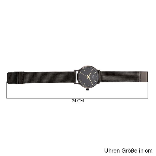 GENOA - Weißer Diamant Uhren 21.5 cm 316L Edelstahl Schwarz ca. 0,04 ct. image number 8