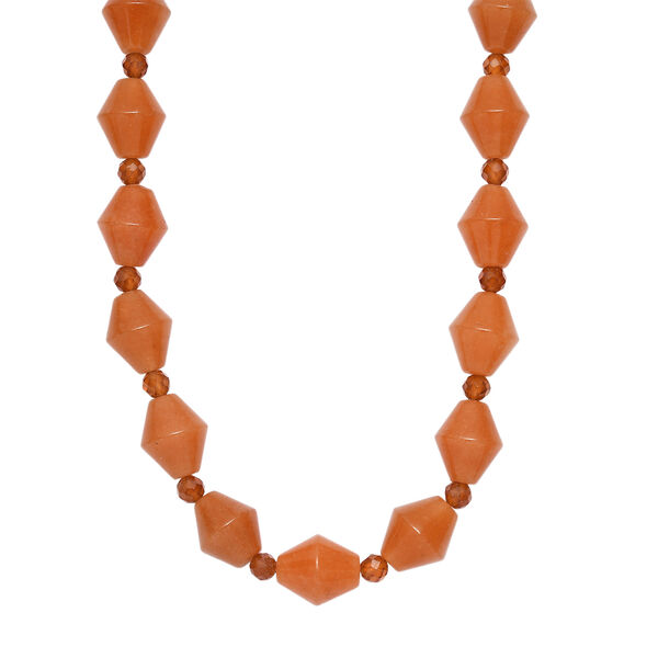 EVER TRUE Rotes Aventurin, Hessonit Granat Halskette ca. 45 cm Nickelfreies Messing ca. 200.00 ct image number 3