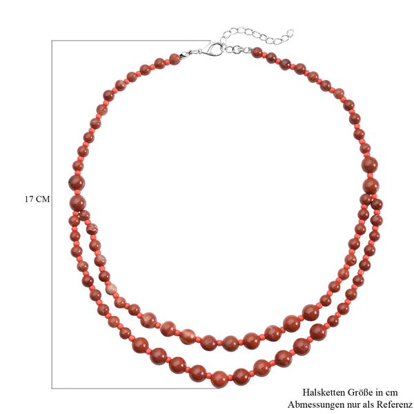 Rote Jaspis und Glas Halskette, ca. 45 cm, ca. 182,50 ct image number 6