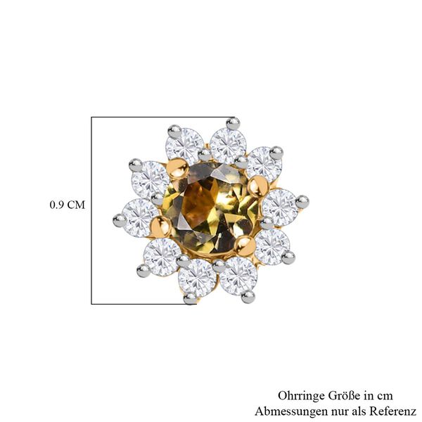 AA Natürliche goldene Tansanit und Moissanit Ohrringe - 0,84 ct. image number 5