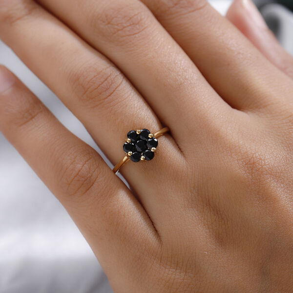 Schwarzer Spinell Ring 925 Silber vergoldet  ca. 1,13 ct image number 3