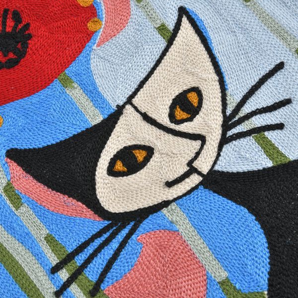 Katze am Fensterbank Besticktes Kissenbezug aus 100% Baumwolle, 43x43 cm, Fensterbank image number 4