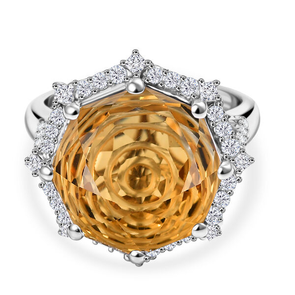 D'Joy Citrin und Moissanit Ring und Anh&auml;nger mit 50cm Kette image number 8