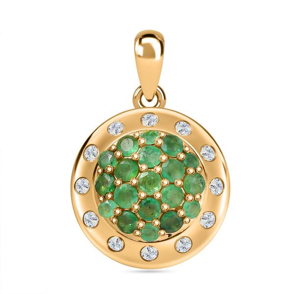 Kagem sambischer Smaragd und Zirkon-Anh&auml;nger - 2,22 ct.