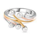 Süßwasser Perle Ring, 925 Silber, tricolor, (Größe 19.00)