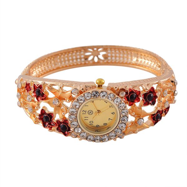 Mehrfarbiger Kristall Uhren WA Reiner Edelstahl emailliert image number 4