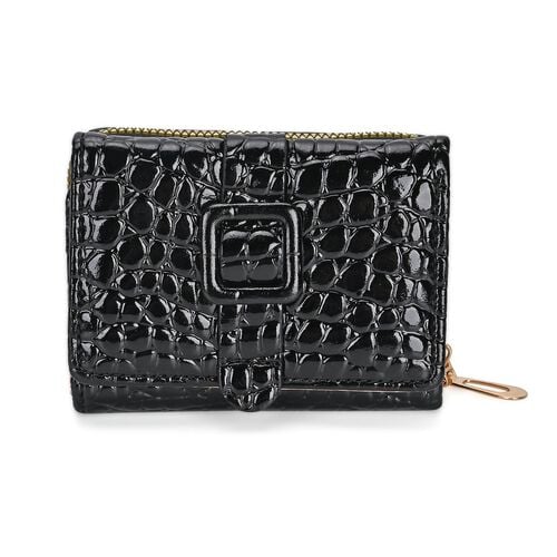 Life style Color:Brown embossed Crocdile /Profile:Wallet With RFID wall(exterior):PU   Lining(interior): polyester; Pockets(exterior):Zipped-1;Button-1,Pockets(interior)
