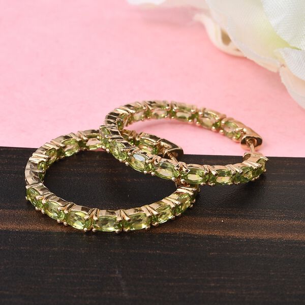 Natürliche Peridot-Creolen in Silber, 6,21 ct. image number 2