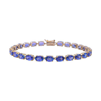 AAA Tansanit-Armband, ca. 19 cm, 585 Gelbgold ca. 11,52 ct