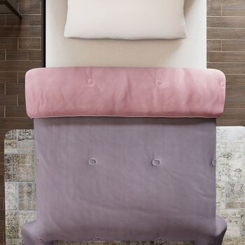 Serenity Night Wende-K&uuml;hlsteppdecke, Zwei-Ton, 135&times;200cm, Dunkelgrau und Rosa