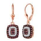 D'Joy AA Padparadscha Saphir, Weißer Zirkon Ohrringe 925 Silber 750 Roségold Vermeil ca. 1,58 ct.