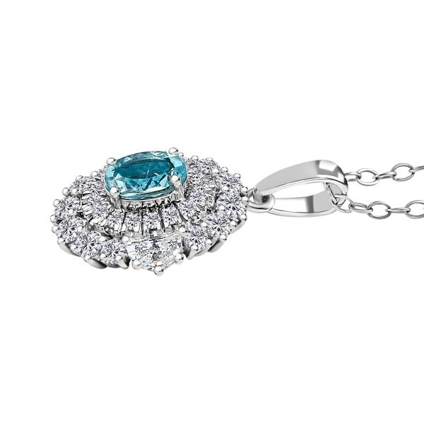 RHAPSODY zertifiziert und geprüft AAAA Paraiba Turmalin und VS-EF Diamant Anhänger mit 45cm Kette in 950 Platin - 2,27 ct. image number 3