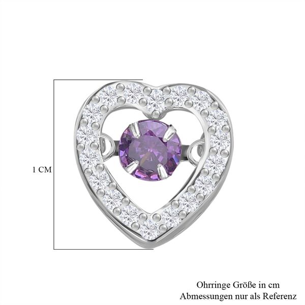 Lila und wei&szlig;e Zirkonia-Ohrstecker - 1,50 ct. image number 5