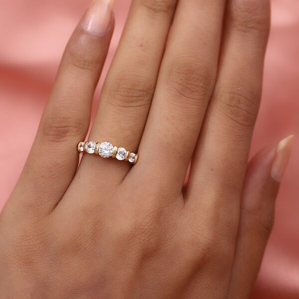 LUSTRO STELLA Hergestellt mit ZIRKONIA Ring 925 Silber 585 Vergoldet image number 3