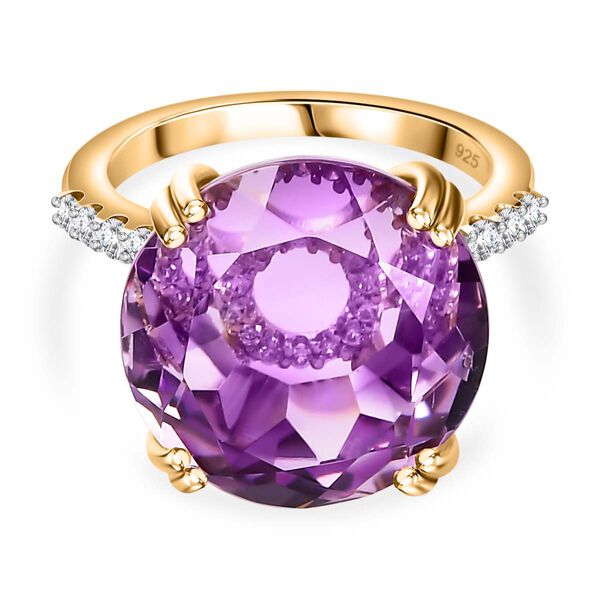 Rose De France Amethyst und Zirkon Ring- 15,65 ct.