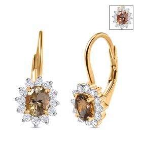 AA natürliche, goldene Tansanit und Zirkon Ohrringe - 1,21 ct.