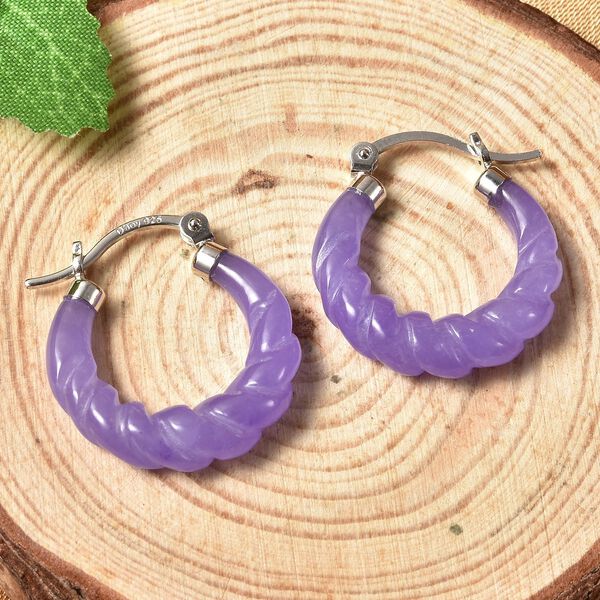 Lila Jade Ohrringe 925 Silber rhodiniert ca. 17,50 ct. image number 2