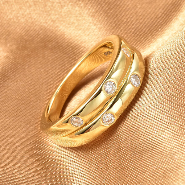 Moissanit Ring 925 Silber Vermeil YG ca. 0,25 ct image number 2