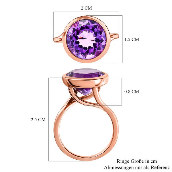 AAA Rose De France Amethyst Ring, 925 Silber rosévergoldet (Größe 18.00) ca. 6.04 ct image number 7