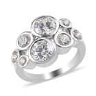 LUSTRO STELLA Hergestellt mit ZIRKONIA Ring 925 Silber Platin-Überzug (Größe 18.00) ca. 2,19 ct image number 3