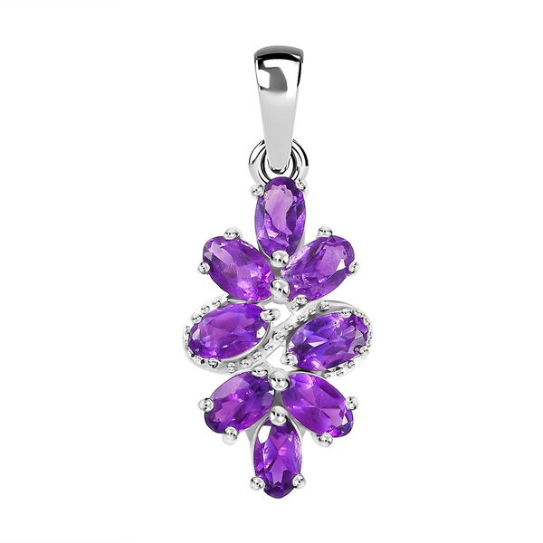 Afrikanischer Amethyst Anh&auml;nger 925 Silber ca. 1,74 ct