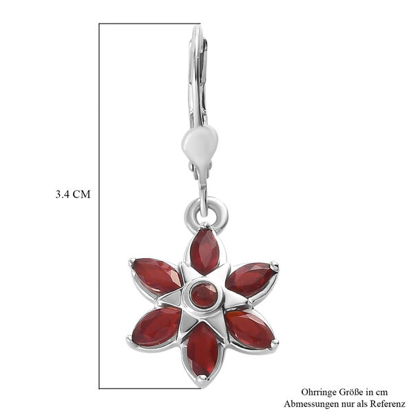 Mexikanische Kirschfeuer-Opal florale Ohrhänger in Silber image number 5