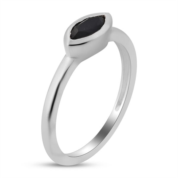 Schwarzer Spinell Solit&auml;r-Ring, 925 Silber  ca. 0,50 ct image number 5