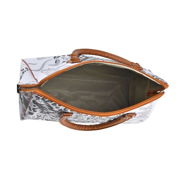 Safari-Tasche mit 100cm Schulterriemen und Leopardenmuster, Schwarz und wei&szlig; image number 5