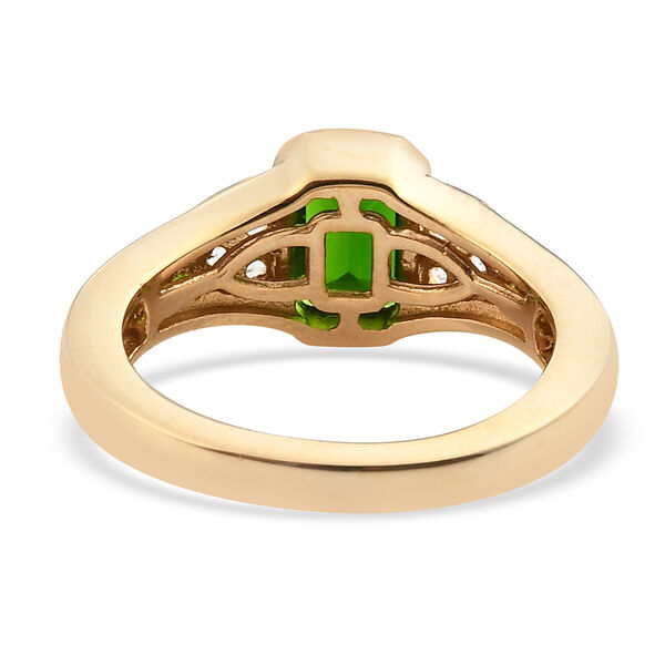 Nat&uuml;rlicher Chromdiopsid Ring 925 Silber vergoldet  ca. 1,21 ct image number 6