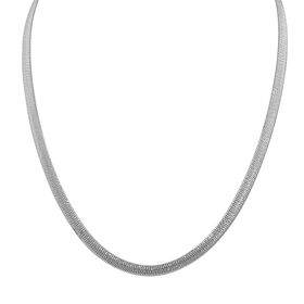 Fischgrätenkette 45 cm in 925 Silber rhodiniert