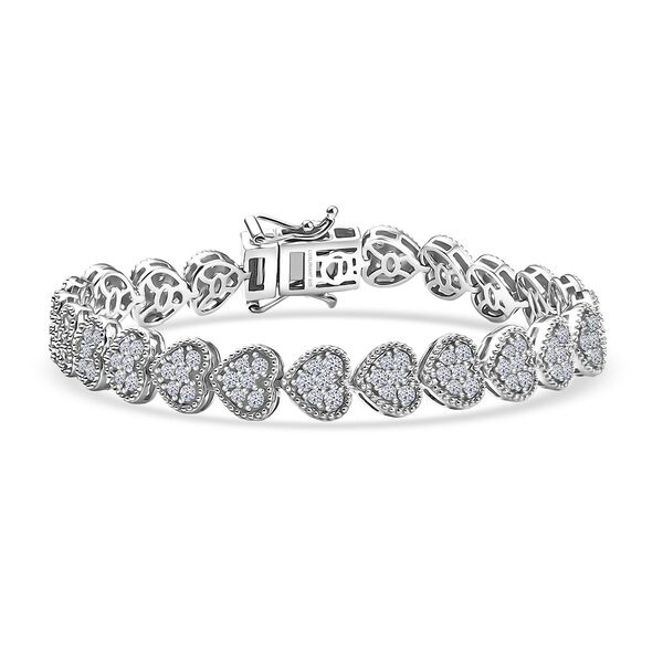 LUXURIANT SGL zertifiziertes SI-GH Labor Diamant 19cm Armband, 925 Silber rhodiniert - 4 ct. image number 0