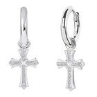 Zirkonia Kreuz-Ohrringe, Messing rhodiniert