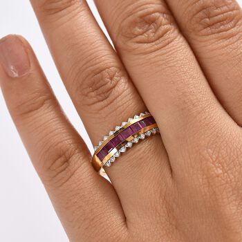 Afrikanischer Rubin und Moissanit Ring - 2,6 ct.